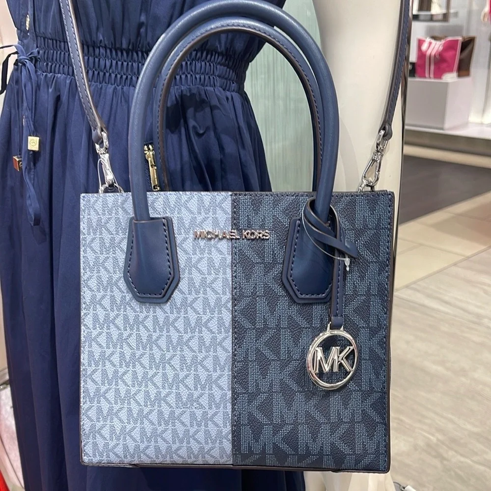 Michael Kors Blue and Black Women's Bag